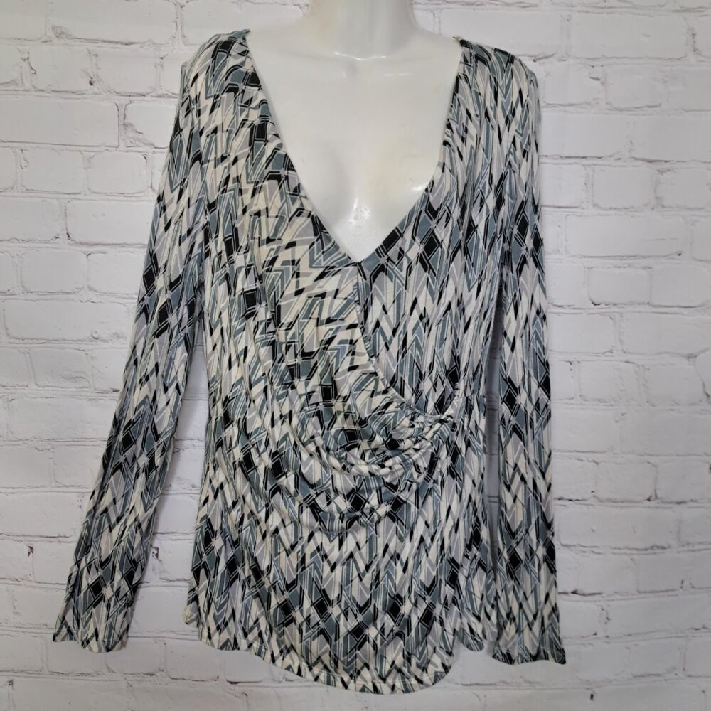 Jennifer Lopez Rayon Crossover Wrap Top Size Medium